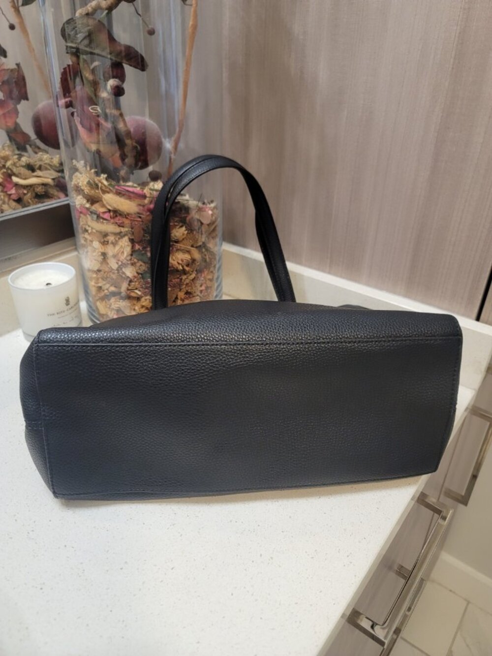 MARC JACOBS Maverick Tote Soft Black Pebbled Leather Large Bag 3 Sections - Picture 6 of 10